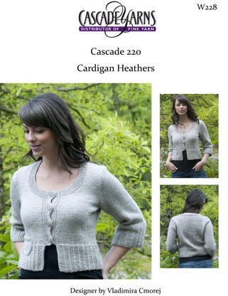 Cascade Yarns W228 Cardigan Heathers (Free)