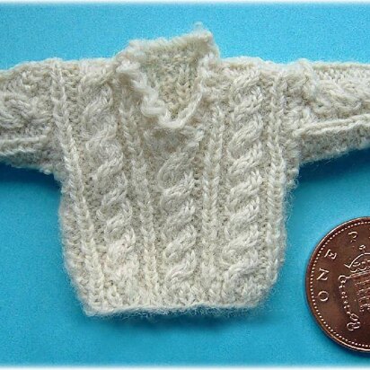 1:12th scale childs cable sweater