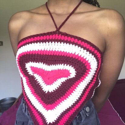 Crochet love heart halter top