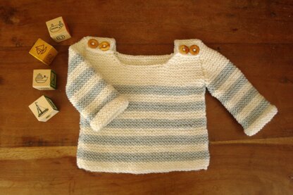 Easy baby jumper, breton-style, 0-24 months