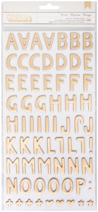 American Crafts One Canoe Two Creekside Thickers Stickers 5.5"X11" 133/Pkg - Creek Alpha/Gold Foil Over Navy Foam