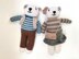 Two white teddys - knitted pattern