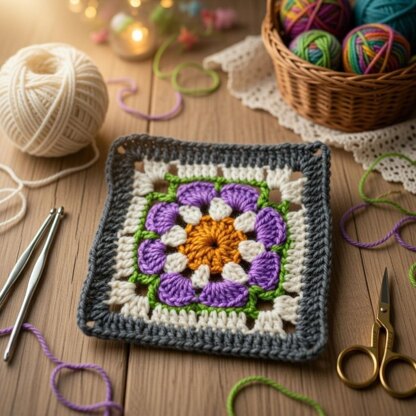 Crochet Square Motif Pattern + Video Tutorial | Easy Crochet Block Design