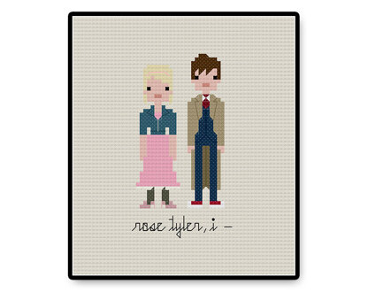 Rose and Ten In Love - PDF Cross Stitch Pattern