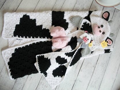 Crochet cow online blanket