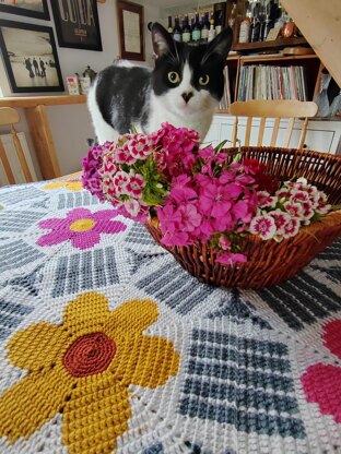 Pretty Preppy Petals Tapestry Crochet Blanket