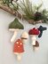 Knit Mushroom Christmas Ornaments