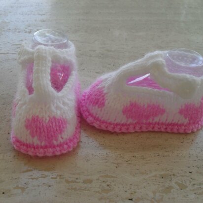Baby Heart T Bar Shoes