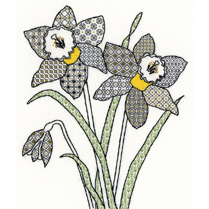 Bothy Threads Daffodils Blackwork Cross Stitch Kit - 28cm x 33cm