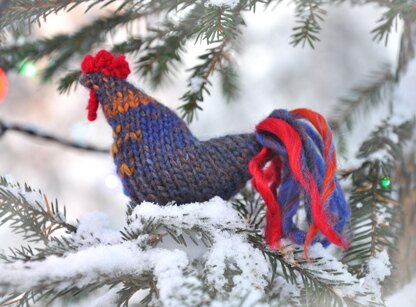 Rooster knitted toy