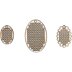 Rico Wooden Pendants To Stitch, Ovals, Pack of 3