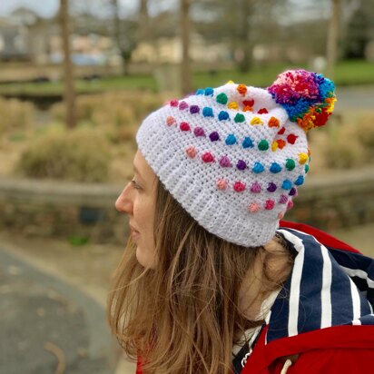 Rainbow Bobble Beanie