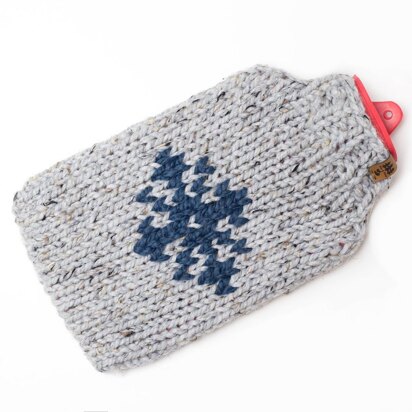 Snowflake Hot Water Bottle Cover Chunky Wool Winter Christmas