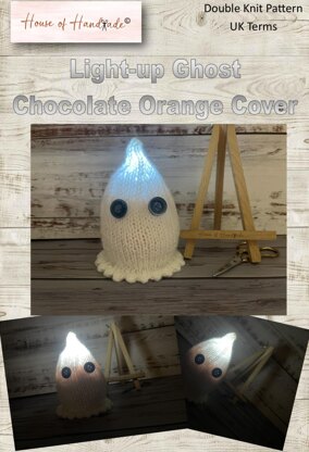 Light-up Ghost Chocolate Orange Cover Knitting Pattern