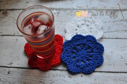 Just Be Happy Doily Coasters