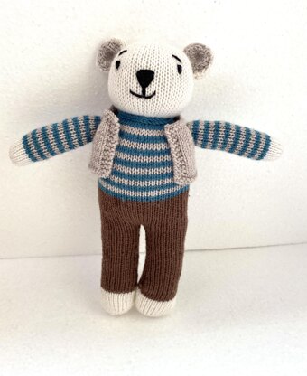 Two white teddys - knitted pattern