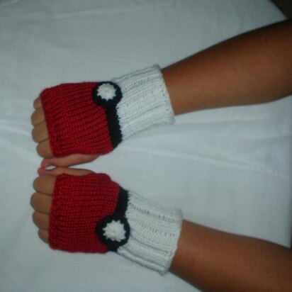 Pokeball Fingerless Gloves
