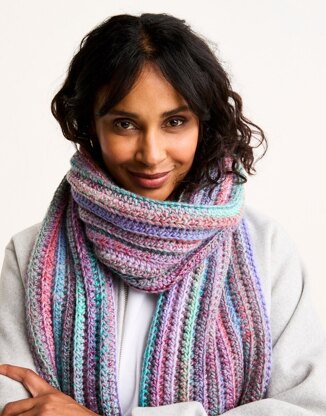 Rich Seam Crochet Scarf Pattern in Sirdar Jewelspun With Wool Chunky - Downloadable PDF