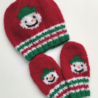 Snowman Hat Mitten set