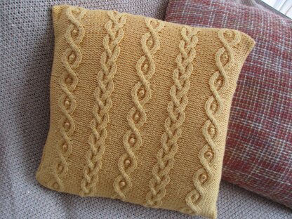 Cable and Bobbles Cushion Cover