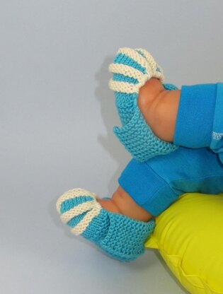Baby Simple Stripe Granny Slippers