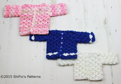 Crocodile Stitch Crochet Cardigan Pattern #311