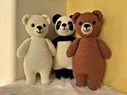 Bear Crochet Bundle: Teddy, Panda, Polar Bear Amigurumi (PDF Pattern)