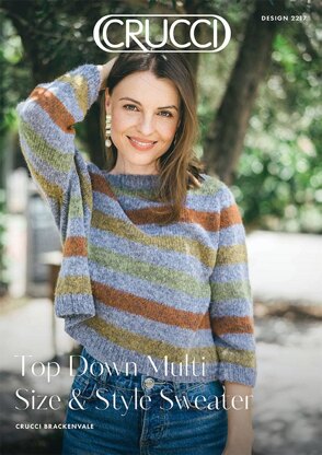 2217 Striped Top Down Sweater