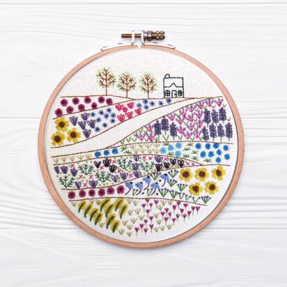 Stitchdoodles Flower Meadow Cottage Hand Embroidery Pattern