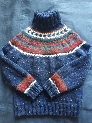 Fair isle knit turtleneck