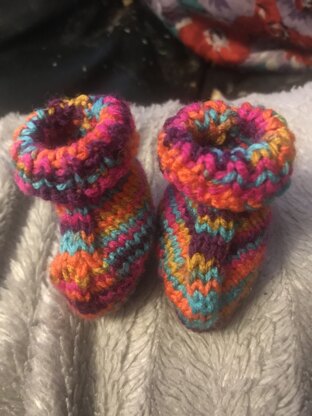 Flat Knitted Tiny Baby or Doll Socks