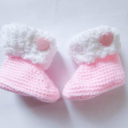 Baby Booties Fur Trimmed Tops