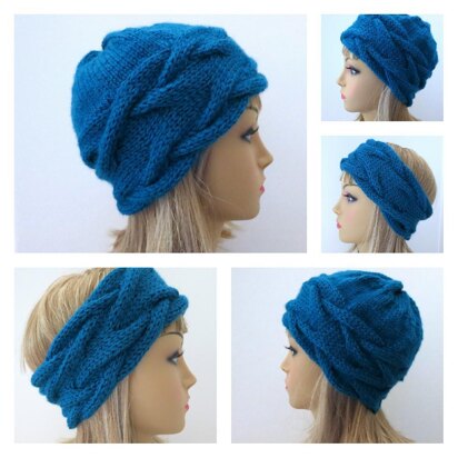 Camille - French Braid Hat and Headband - knitting pattern