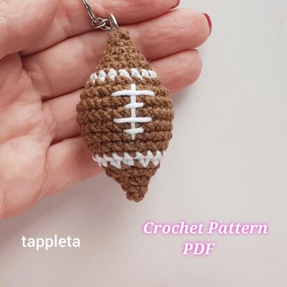 Football keychain crochet pattern