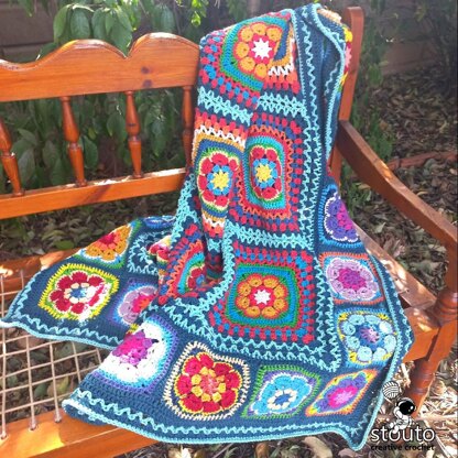 Find Peace Flower SquaresLapghan