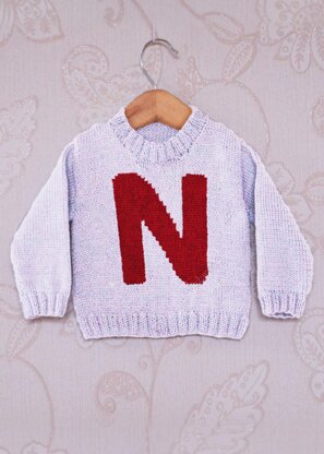 Intarsia - Letter N Chart - Childrens Sweater