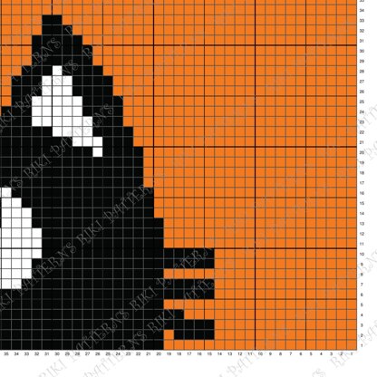 Happy Halloween Orange Blanket Black Cat Face & Spiders Throw C2C CROCHET PATTERN