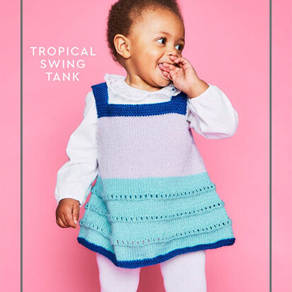 "Tropical Swing Tank" - Top Knitting Pattern in Paintbox Yarns Simply DK - DK-Baby-002