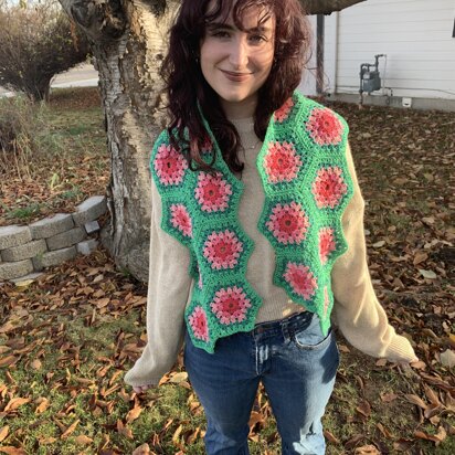 Rose Garden Hexagon Scarf