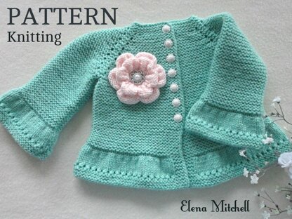 Baby Jacket Baby Girl Cardigan Garter Stitch Knitting PATTERN Maya