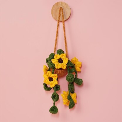 Sunflowers Basket Car Hanging Crochet Pattern