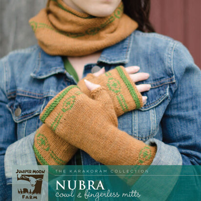 Nubra Cowl & Fingerless Mitts in Juniper Moon Tenzing