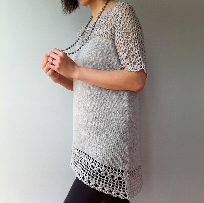 Julia - floral lace tunic (crochet+knit)