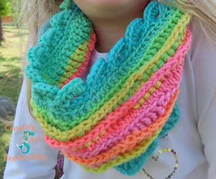 Coral Reef Sea Breeze Youth Infinity Scarf #5