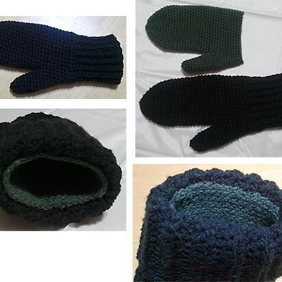 X-LG Men’s Lined Crochet Mittens