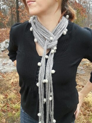 Shades of Grey Roped and Tied Scarf Necklace