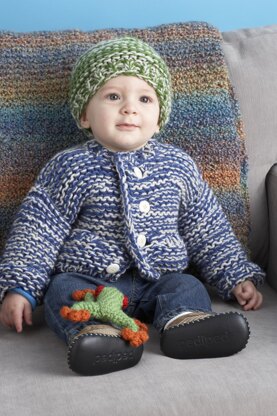 Bart Cardigan and Hat in Lion Brand Vanna's Choice - 80723AD