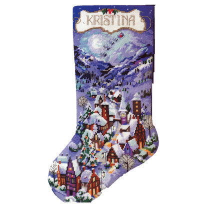 Christmas Village Stocking - PDF 