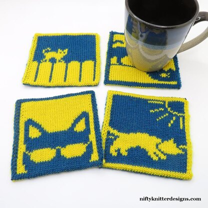 Cats in Summer Coasters
