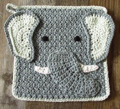 Elephant Hooded Towel with Matching Washcloth